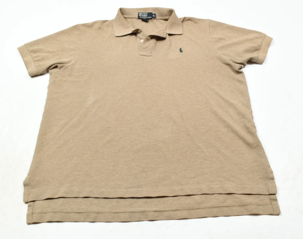 Vintage Polo Ralph Lauren Polo Shirt Mens XL Brown Short Sleeve Cotton Classic